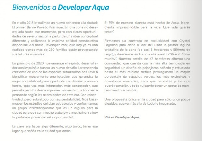 LOTES EN BARRIO PRIVADO DEVELOPER AQUA