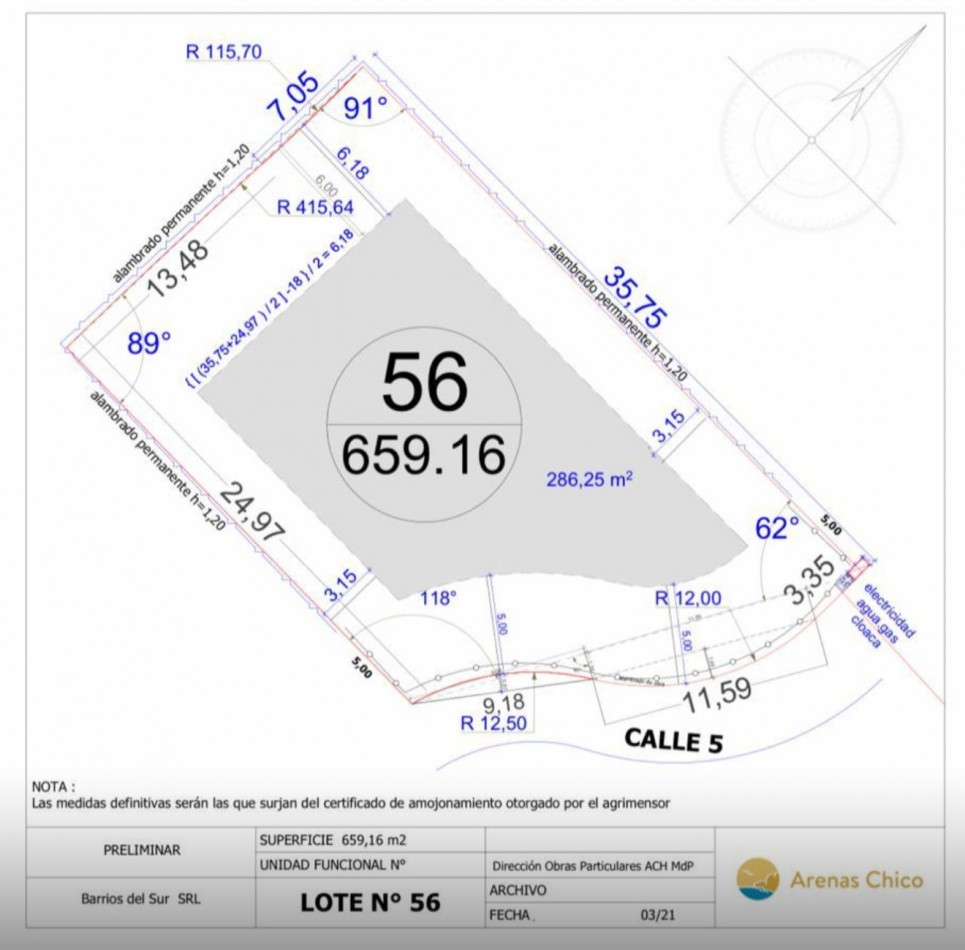 lote en arenas chico 